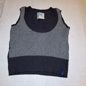 Garage Black and White Patterned Tank Top sweater